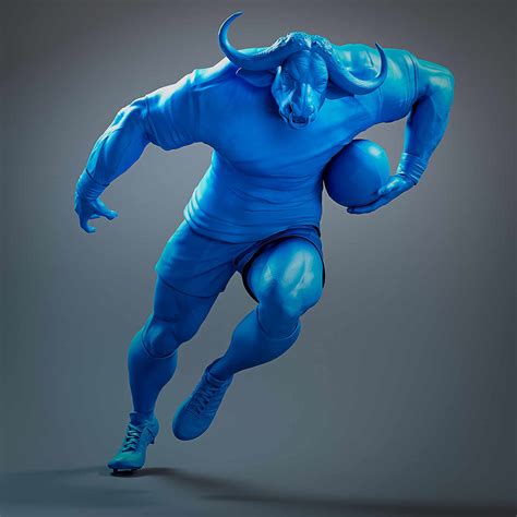 Blue Bull Rugby Mascot - ZBrushCentral