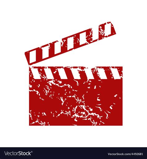 Red grunge cinema logo Royalty Free Vector Image