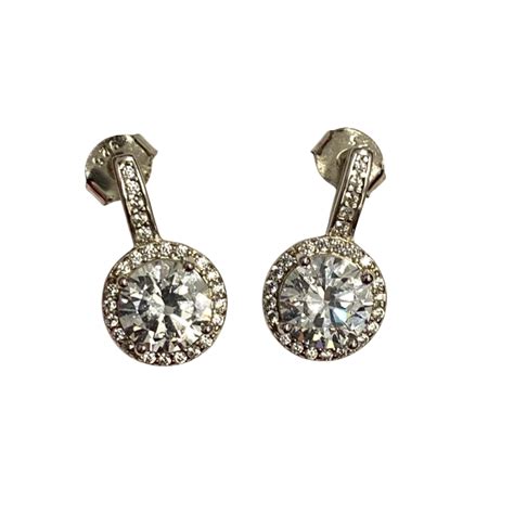 925 Womens Drop Earrings Silver (s)