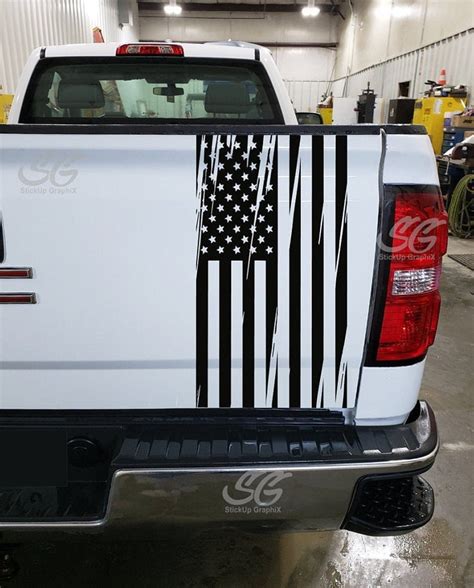 American Flag Tailgate Decal Vertical Distressed Custom Vinyl | Etsy