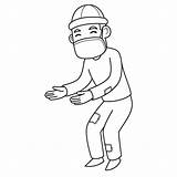 A Beggar Character Wearing Winter Hat With Shabby Clothes Vector  sketch template