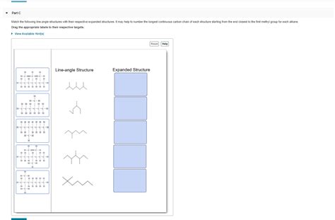 Solved Part A Sort the following line-angle structures based | Chegg.com