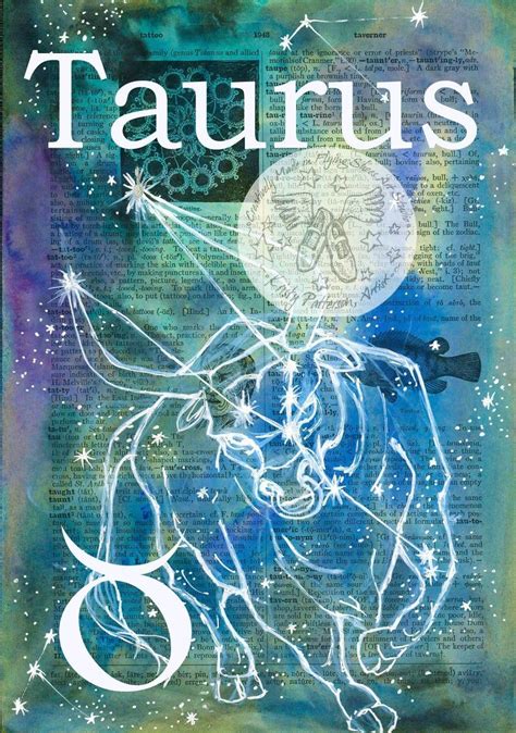 PRINT: Taurus Zodiac Constellation Mixed Media Drawing on image 0 Taurus Art, Virgo And ...