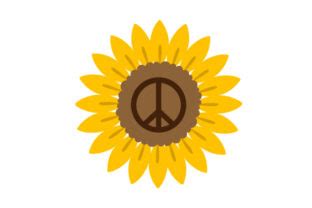 Sunflower with Peace Sign SVG File - SVG17 | Free SVG Cut Files to Download