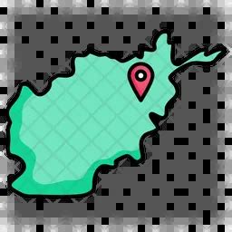 Afghanistan map Icon - Download in Colored Outline Style