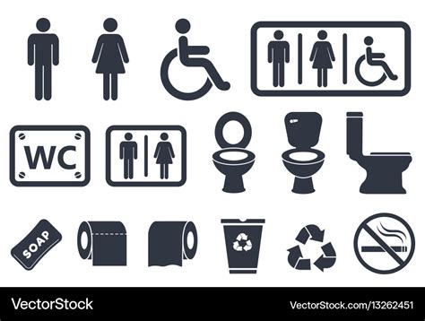 Toilet icon set Royalty Free Vector Image - VectorStock