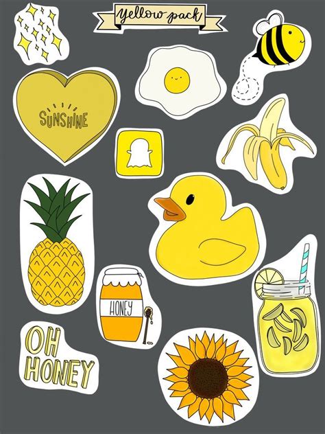 Yellow Stickers pack of 12 | Etsy | Cute stickers, Etsy stickers ...