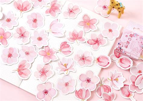 Cherry Blossom Stickers Set Flower Themed Stickers Pack | Etsy