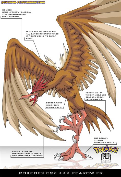 Pokedex 022 - Fearow FR by Pokemon-FR on DeviantArt