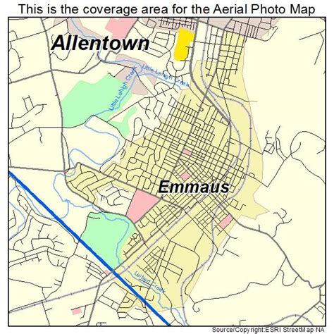 Aerial Photography Map of Emmaus, PA Pennsylvania