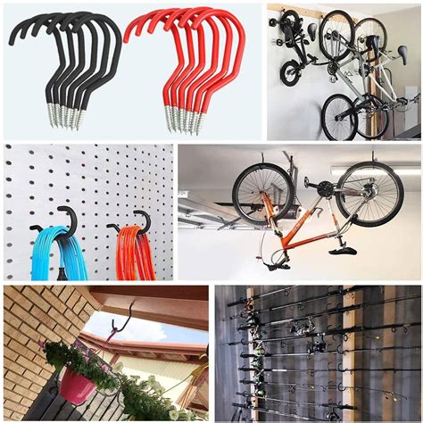 Mittory Bicycle Hook Racks And Heavy-duty Screw Hooks For Garage Walls And Ceilings 6PCS(Color ...