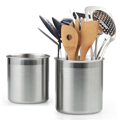 Cook N Home 02639 Stainless Steel Utensil Holder Jumbo 2pcs Set - Walmart.com