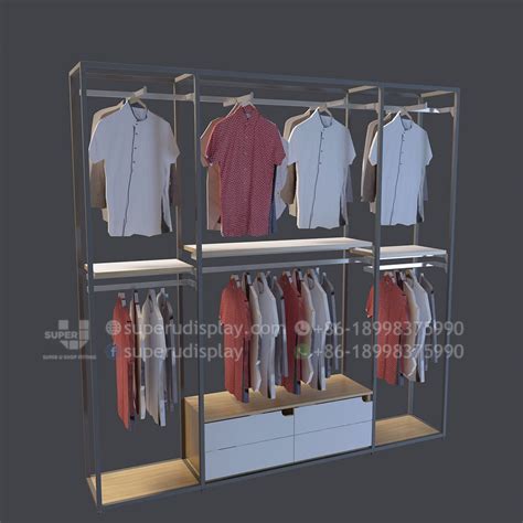 Custom Retail Wall Clothing Racks Stand for Menswear Display Manufacturer Supplier