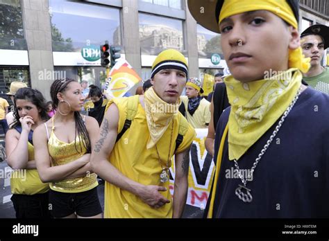 Milan (Italy), members of the group Latin Kings participate in a Stock ...