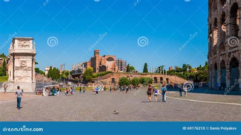 Panorama Square of the Colosseum Editorial Image - Image of antique ...