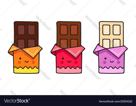 Chocolate bar cute cartoon comic character Vector Image