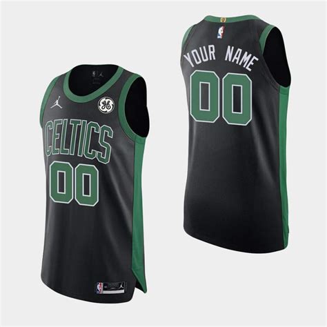 Men's Boston Celtics #00 Custom Black 2020-21 GE Patch Statement Jersey NDZ08E1P - Celtics ...