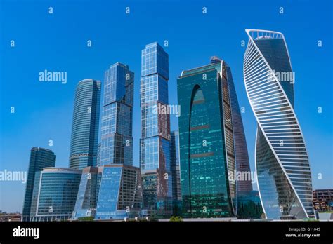 Modern skyscrapers in Moscow city downtown, Russia Stock Photo - Alamy