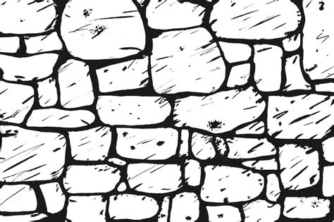 Premium Vector | Hand drawn grunge stone wall texture and background. stone wall from bricks or ...