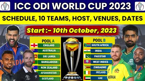 Cricket World Cup 2023 Schedule