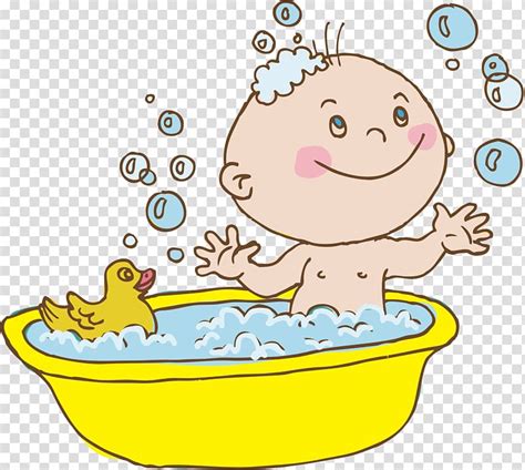 Baby playing on bathtub , Bathing Cartoon Child, Baby shower transparent background PNG clipart ...