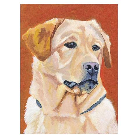 Dog on Orange Background Poster - Art by Tina Lewis