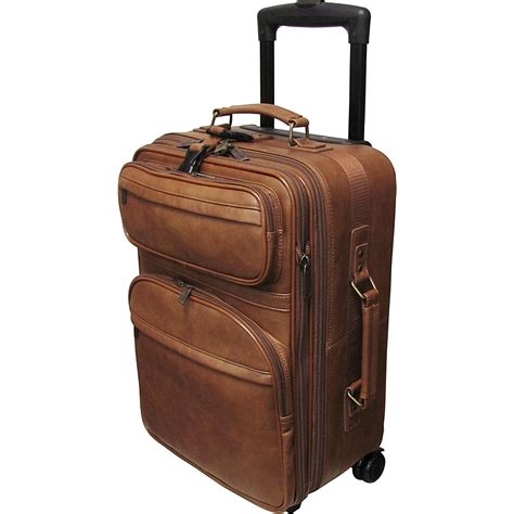 AmeriLeather Leather 22" Expandable Carry On Pullman - Small Rolling Luggage NEW | eBay