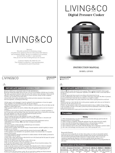 Electric Pressure Cooker Manual | PDF | Pressure Cooking | Home Appliance