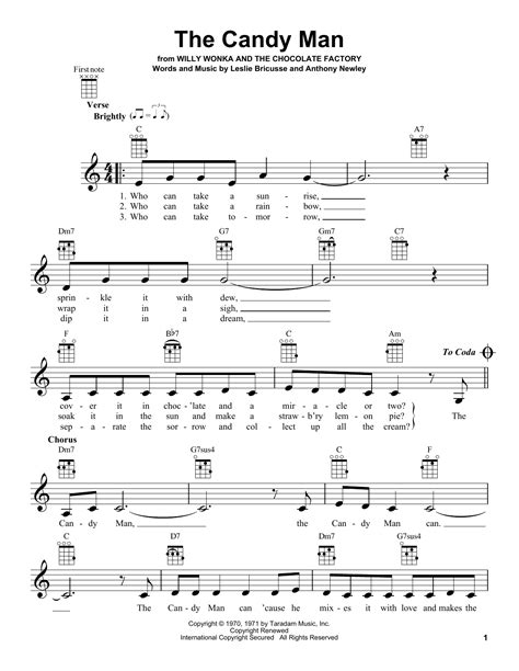 The Candy Man Sheet Music | Sammy Davis Jr. | Ukulele