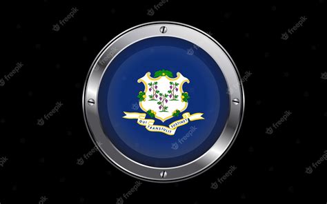 Premium Vector | Connecticut state flag 3d badge vector illustration