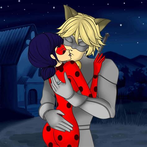 Image de Chat: Miraculous Cat Noir Kiss Ladybug