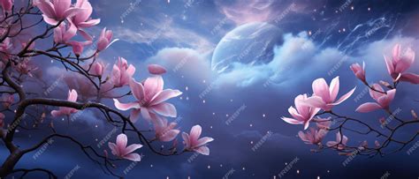 Premium AI Image | Fantasy background of magical night sky