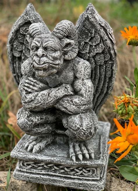 Gargoyle Statue Stone Gargoyle With Wings Ghost Bat - Etsy