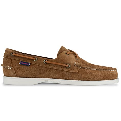 Sebago Docksides Portland Suede Shoes - Brown Cognac