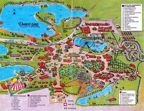 Darien Lake - 1988 Park Map | Darien lake, Camping resort, Tourist map