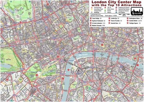 London City Center Street Map - Free PDF Download | London map, London city, London tube map