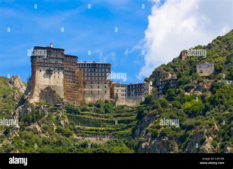 Simonos Petra monastery on Holy mount Athos Stock Photo - Alamy