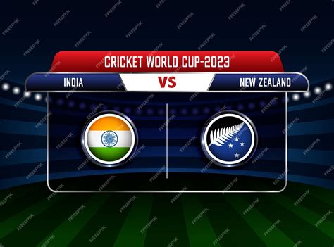 Premium Vector | India vs New Zealand cricket world cup 2023