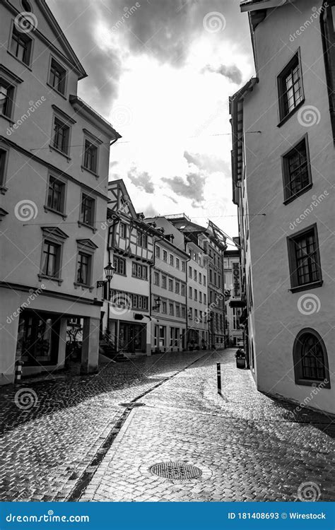 Shopping Street in Old Town in St Gallen Editorial Stock Photo - Image of structure, sunny ...