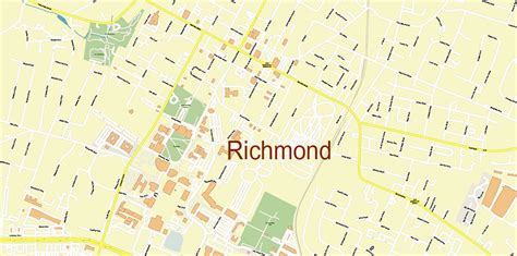 Richmond Kentucky US PDF Vector Map: High Detailed editable Adobe PDF ...