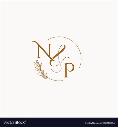 Np initial wedding monogram logo Royalty Free Vector Image