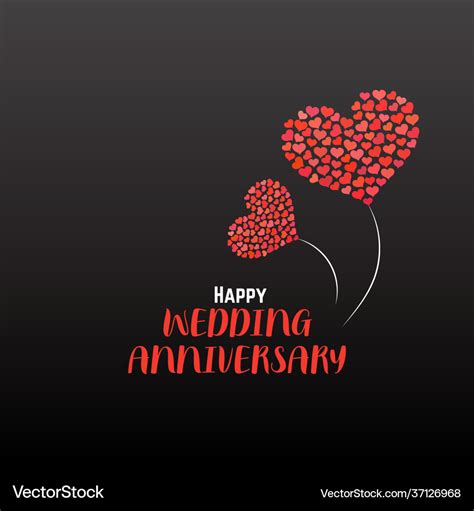 Happy wedding anniversary greeting card design Vector Image