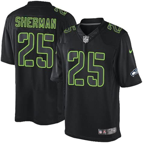 NFL Richard Sherman Seattle Seahawks Elite Nike Jersey - Black Impact