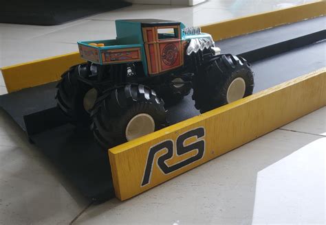 Here's a monster truck toy ramp project that I built for my nephew's 4th birthday. He really ...