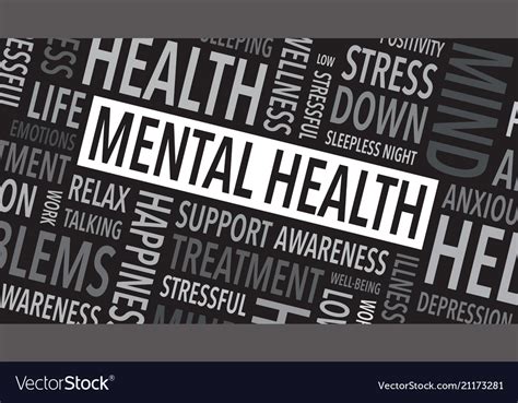 Mental health words background Royalty Free Vector Image