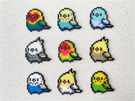 Little Birds Pixel Perler Beads Art, Can Be Fridge Magnet, Keychain ...