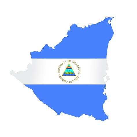 Esquema de país de mapa de bandera de nicaragua con bandera nacional ...