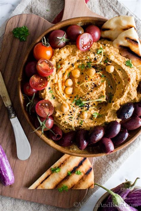 Smoky Roasted Eggplant Hummus | Vanilla And Bean