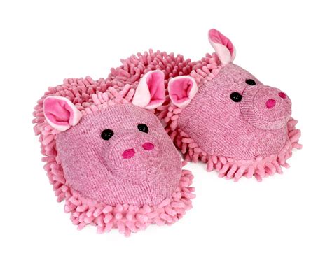 Fuzzy Pig Slippers | Pig Animal Slippers | Women's Pig Slippers