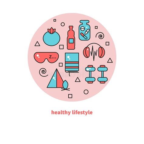 Healthy lifestyle icons stock vector. Illustration of hacking - 120197150